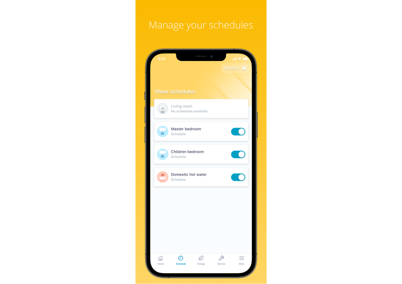Laika grafiks lietojumprogrammā Daikin Residential Controller